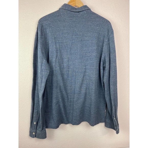 Polo Ralph Lauren Men's XL Navy Blue 1/4 Button Long Sleeve Cotton Shirt - Picture 5 of 7